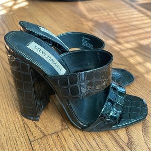 Steve Madden Crocodile Heel Black Size 5